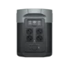 EcoFlow DELTA 2 Max rear panel with 4 EU AC wall outlets, solar input, and fast AC charging switch