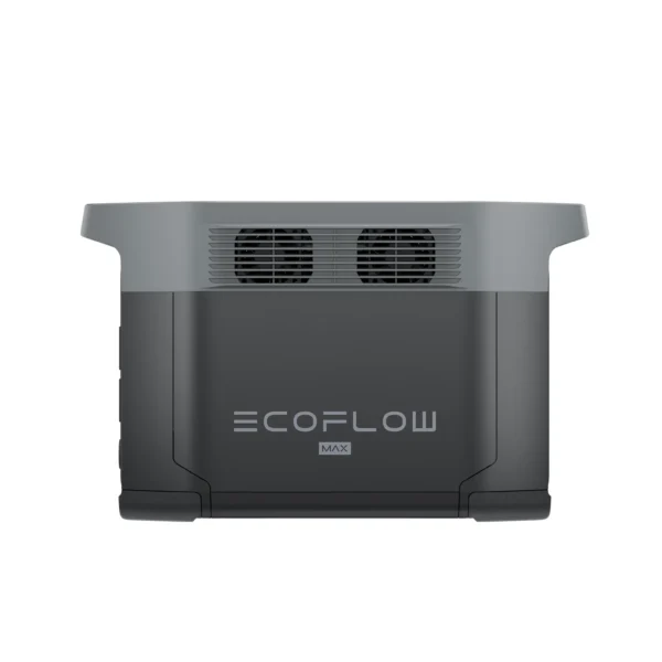 EcoFlow DELTA Max side housing with EcoFlow logo and dual heat dissipation fans