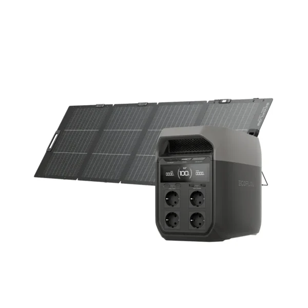 EcoFlow DELTA 3 Grey Edition Paired with Portable Solar Panel