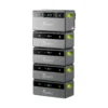 FOSSiBOT Balcony Solar Storage System Maximum Stacked Setup with Four Extra Battery Pack Units