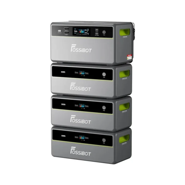 FOSSiBOT Balcony Solar Storage System Modular Tower Stacked with Three Expansion Batteries