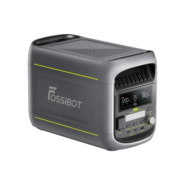 FOSSiBOT F1800 Side Angle showing Ergonomic Carrying Handles and Heat Dissipation Air Vents