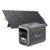 FOSSiBOT F1800 Portable Power Station connected to a Single Foldable Solar Panel for Outdoor Charging