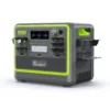 FOSSiBOT F2400 Green Edition Side Angle with Open Dust Covers and AC Outlet Door