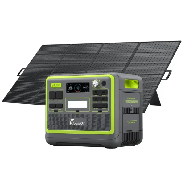 FOSSiBOT F2400 Green Power Station paired with Outdoor Foldable Solar Panel