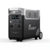FOSSiBOT F3600 Pro EU Version Portable Power Station showing Side Angle, Wheels, LCD Display, and Control Panel