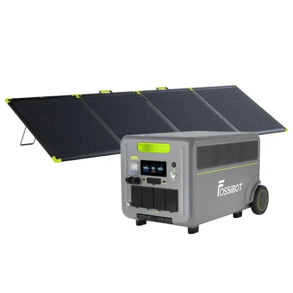 FOSSiBOT F3600 Pro Solar Generator Kit FOSSiBOT F3600 Pro portable power station bundled with a large foldable solar panel.
