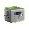 Close up view of FOSSiBOT F800 left side charging ports including AC mains input and XT60 solar input.