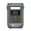 Front view of FOSSiBOT FDC300 power station displaying active battery level, wattage input/output, and power buttons.